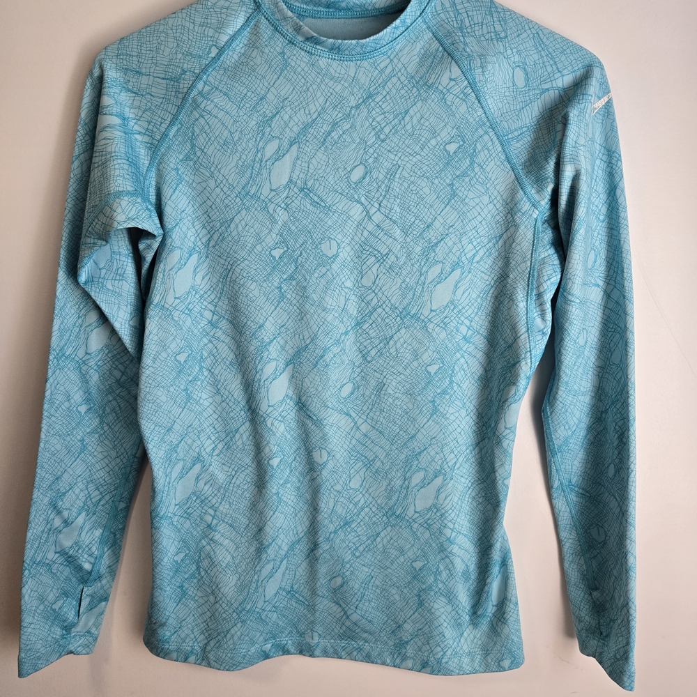 Nike Pro Combat Teal Long Sleeve Therma Fit Women's Shirt Size M